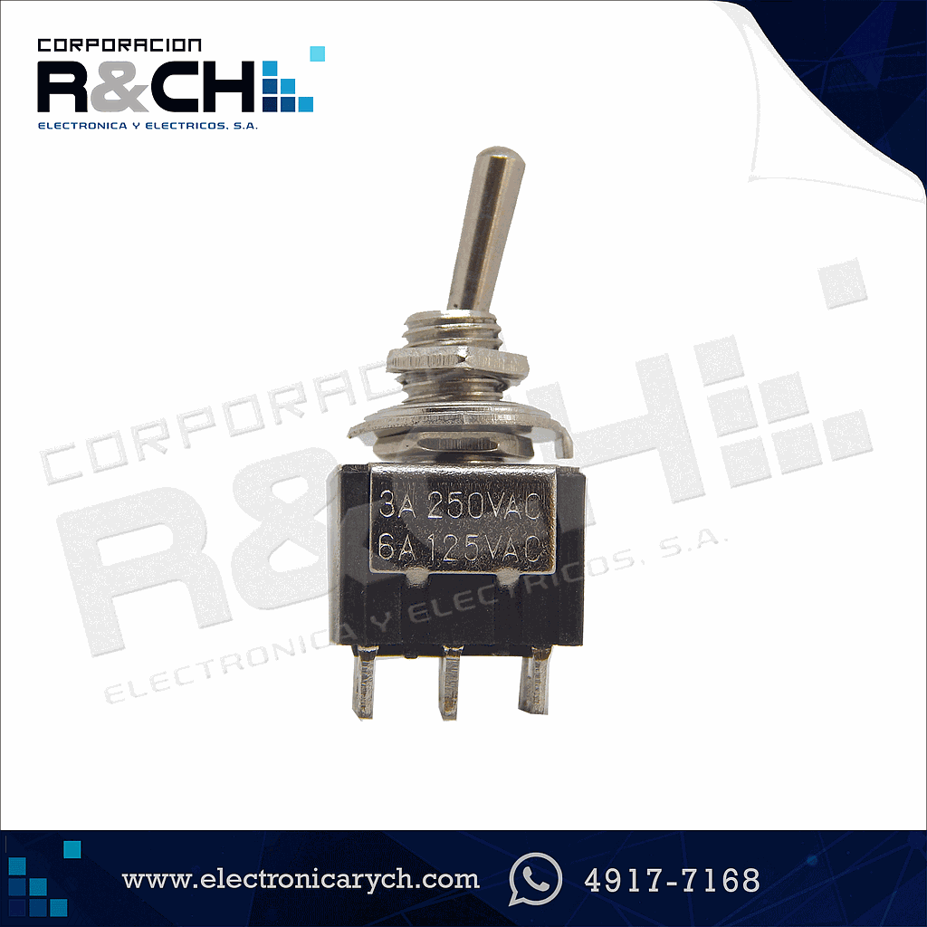 SW-2550 switch 2P2T on-off-on palanca | Electronica R&CH